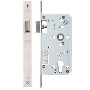 72mm c/c DIN Latch (Square Or Radius Profile), Satin Stainless Steel