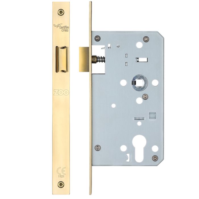 72mm c/c DIN Latch (Square Profile), PVD Stainless Brass