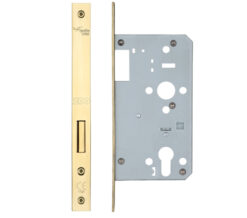 72mm c/c DIN Dead Lock (Square Profile), PVD Stainless Brass