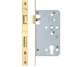 72mm c/c DIN Escape Lock (Square Profile), PVD Stainless Brass