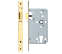 72mm c/c DIN Night Latch (Square Profile), PVD Stainless Brass