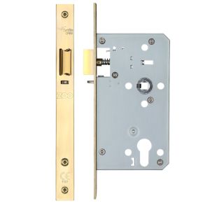 72mm c/c DIN Night Latch (Square Profile), PVD Stainless Brass