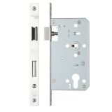 72mm c/c Euro Sash DIN Lock (Radius Profile), Polished Stainless Steel