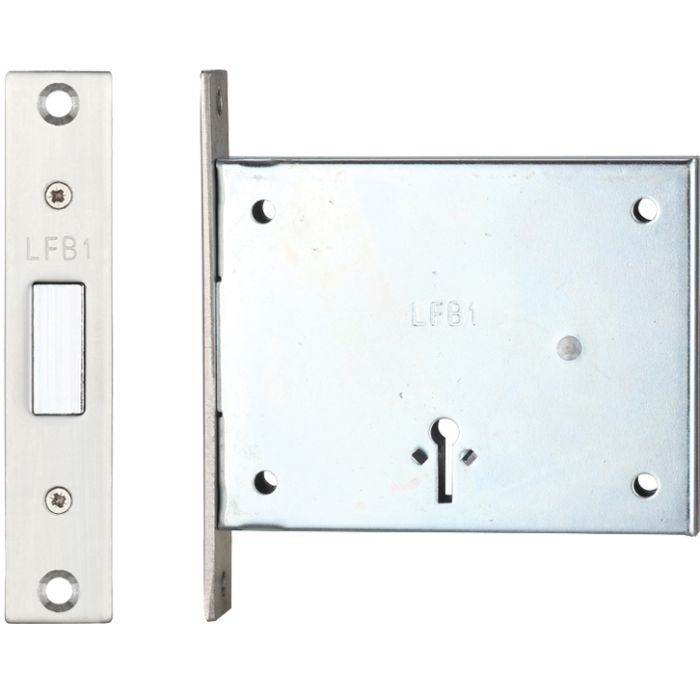 London Fire Brigade Mortice Dead Lock (51mm), Satin Stainless Steel
