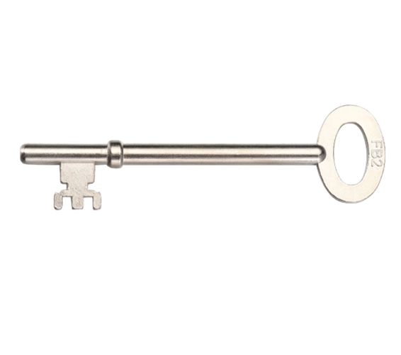 London Fire Brigade Mortice Dead Lock Key, Satin Stainless Steel