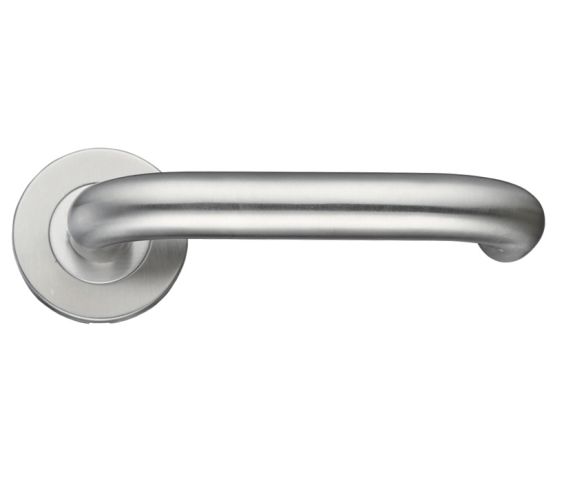 ZCS RTD Lever On Round Rose, Satin Stainless Steel (sold in pairs)