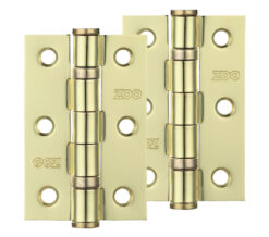 3 Inch Steel Ball Bearing Door Hinges, Electro Brass  (sold in pairs)
