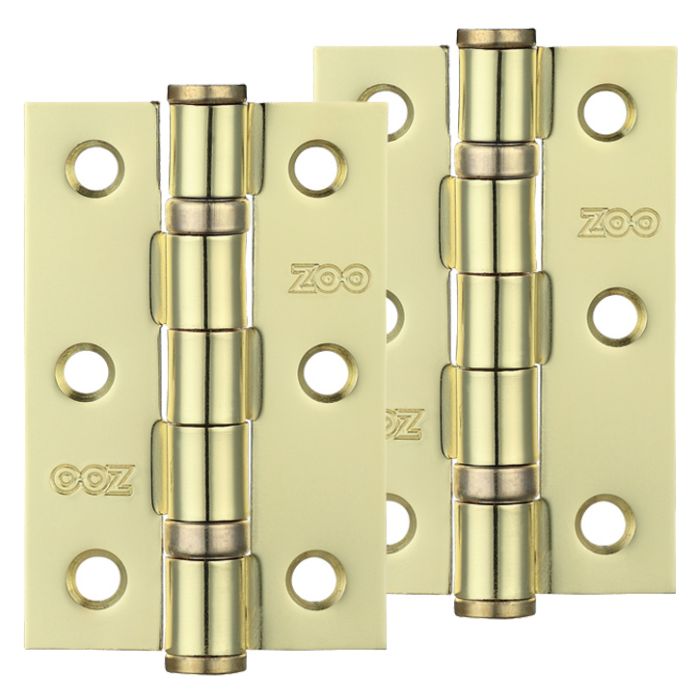 3 Inch Steel Ball Bearing Door Hinges, Electro Brass  (sold in pairs)