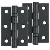 3 Inch Steel Ball Bearing Door Hinges - Powder Coated Black (sold in pairs)