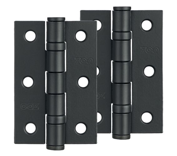 3 Inch Steel Ball Bearing Door Hinges – Powder Coated Black (sold in pairs)
