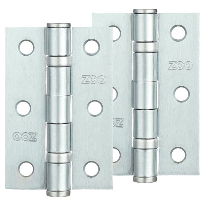 3 Inch Steel Ball Bearing Door Hinges – Satin Chrome Finish (sold in pairs)