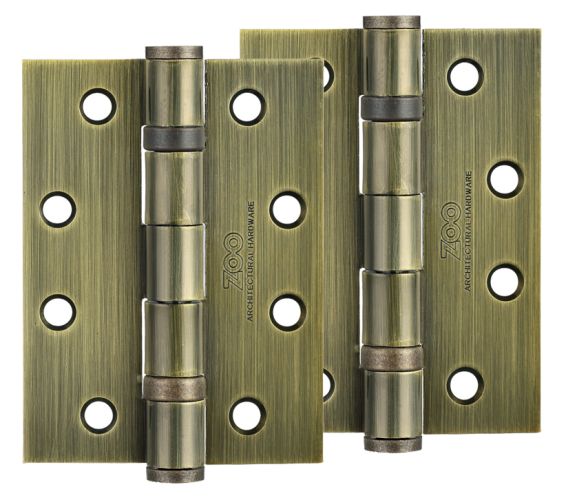 4 Inch Steel Ball Bearing Door Hinges, Florentine Bronze  (sold in pairs)