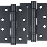 4 Inch Steel Ball Bearing Door Hinges, Powder Coated Black  (sold in pairs)