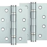 4 Inch Steel Ball Bearing Door Hinges, Satin Chrome  (sold in pairs)
