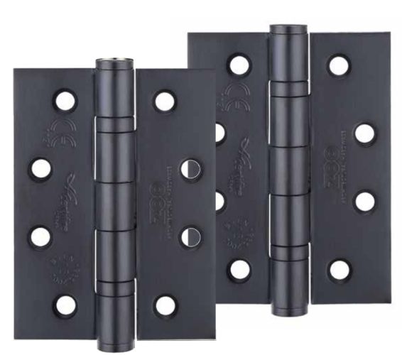 4 Inch Grade 13 Ball Bearing Hinge, Powder Coated Black  (sold in pairs)