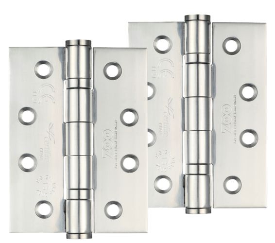4 Inch Grade 13 Ball Bearing Hinge, Polished Stainless Steel  (sold in pairs)