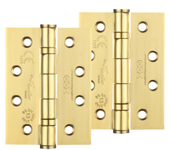 4 Inch Grade 13 Ball Bearing Hinge, PVD Stainless Brass  (sold in pairs)