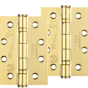 4 Inch Grade 13 Ball Bearing Hinge, PVD Stainless Brass  (sold in pairs)