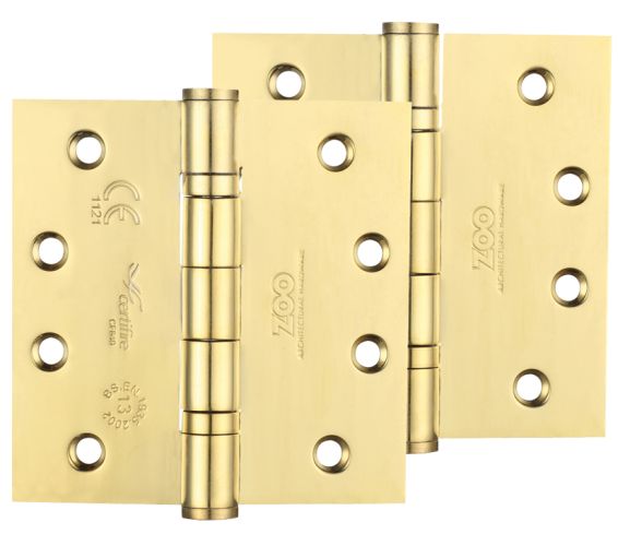 4 Inch Grade 13 Ball Bearing Hinge, PVD Stainless Brass  (sold in pairs)