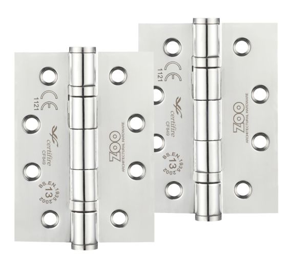 4 Inch Grade 13 Ball Bearing Hinge, Polished Stainless Steel  (sold in pairs)