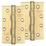 4 Inch Grade 201 Slim Knuckle Bearing Hinge, PVD Stainless Brass  (sold in pairs)