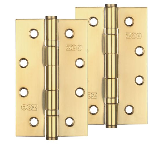 4 Inch Grade 201 Slim Knuckle Bearing Hinge, PVD Stainless Brass  (sold in pairs)