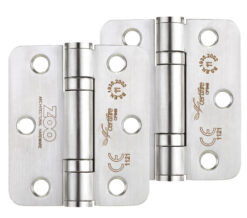 3 Inch Grade 11 Radius Edge Ball Bearing Hinge, Satin Stainless Steel  (sold in pairs)