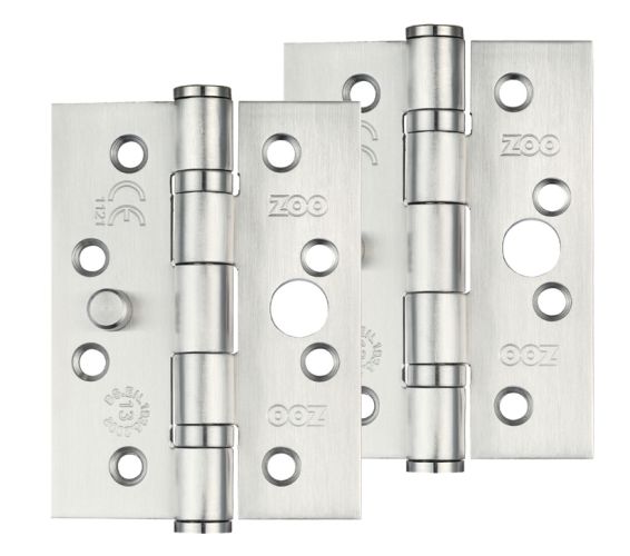 4 Inch Grade 201 Dog Bolt Or Security Door Hinge, Satin Stainless Steel  (sold in pairs)