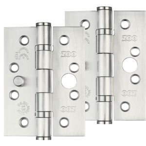 4 Inch Grade 201 Dog Bolt Or Security Door Hinge, Satin Stainless Steel  (sold in pairs)