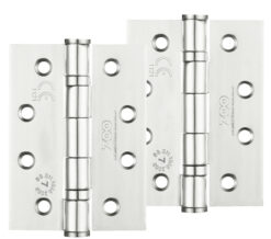 4 Inch Grade 201 Washered Hinge, Polished Stainless Steel  (sold in pairs)