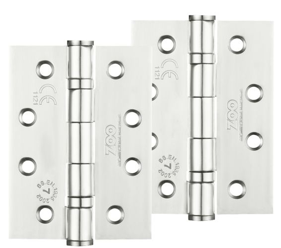 4 Inch Grade 201 Washered Hinge, Polished Stainless Steel  (sold in pairs)