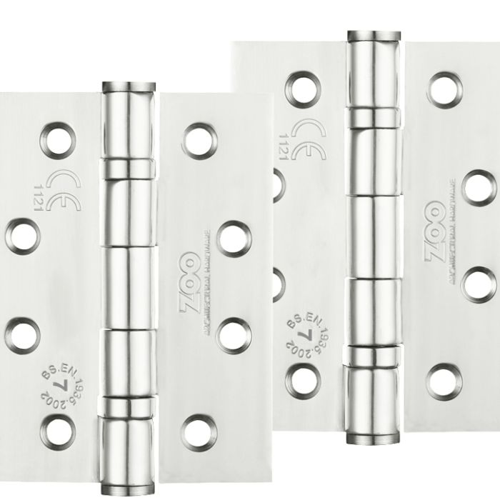 4 Inch Grade 201 Washered Hinge, Polished Stainless Steel  (sold in pairs)