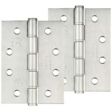 4 Inch Grade 201 Washered Hinge, Satin Stainless Steel  (sold in pairs)