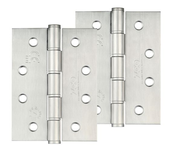 4 Inch Grade 201 Washered Hinge, Satin Stainless Steel  (sold in pairs)