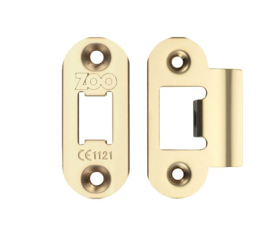 Radius Edge Face Plate And Strike Plate Accessory Pack, PVD Stainless Brass