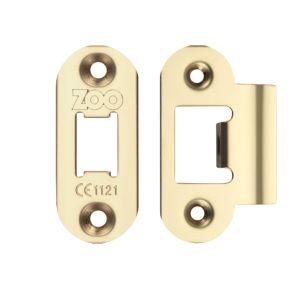 Radius Edge Face Plate And Strike Plate Accessory Pack, PVD Stainless Brass