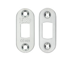 Radius Face Plate And Strike Plate Accessory Pack, Satin Stainless Steel