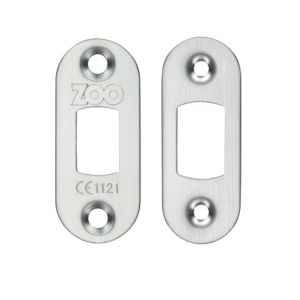 Radius Face Plate And Strike Plate Accessory Pack, Satin Stainless Steel