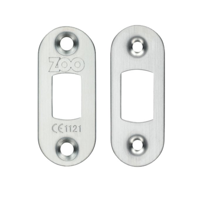 Radius Face Plate And Strike Plate Accessory Pack, Satin Stainless Steel