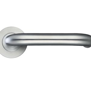 ZPS RTD Lever On Round Rose, Satin Stainless Steel (sold in pairs)