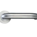 ZPS RTD Lever On Round Rose, Satin Stainless Steel  (sold in pairs)