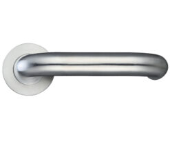 ZPS RTD Lever On Round Rose, Satin Stainless Steel  (sold in pairs)
