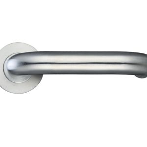 ZPS RTD Lever On Round Rose, Satin Stainless Steel  (sold in pairs)