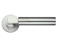 ZPS Orion Lever On Round Rose, Satin Stainless Steel  (sold in pairs)