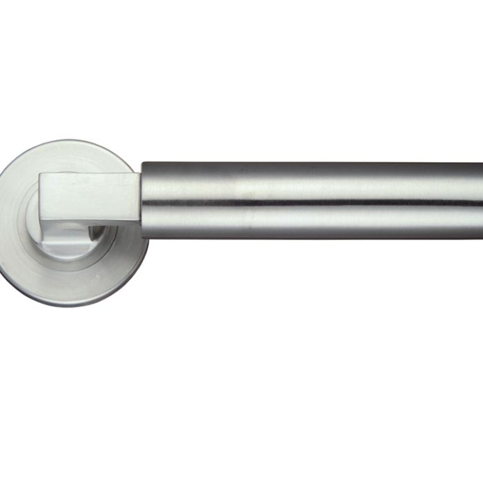 ZPS Orion Lever On Round Rose, Satin Stainless Steel  (sold in pairs)