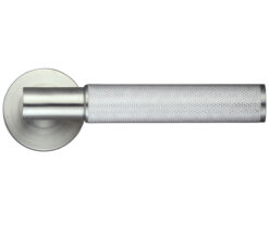 ZPS Athena Lever On Round Rose, Satin Stainless Steel  (sold in pairs)