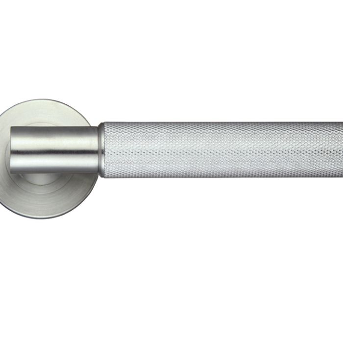 ZPS Athena Lever On Round Rose, Satin Stainless Steel  (sold in pairs)