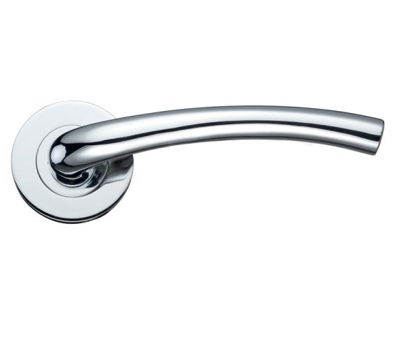 Assisi Lever On Round Rose, Polished Chrome (sold in pairs)