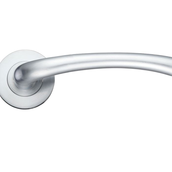 Assisi Lever On Round Rose, Satin Chrome (sold in pairs)