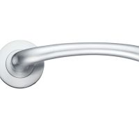 Assisi Lever On Round Rose, Satin Chrome (sold in pairs)